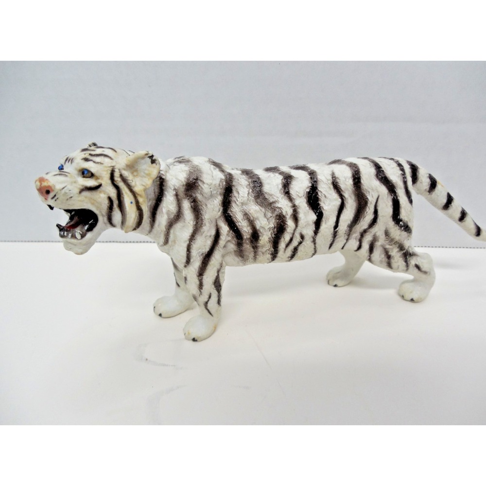 Vintage AAA White Siberian Tiger 7.5" Toy Figure Collectible Animal Figurine